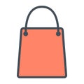 Shopping Bag Pixel Perfect Vector Thin Line Icon 48x48. Simple Minimal Pictogram