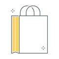 Shopping bag related color line vector icon, illustration Royalty Free Stock Photo