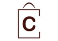Shopping bag stylized with Letter C