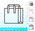 Shopping Bag simple black line package vector icon