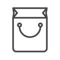 Shopping Bag Thin Line Vector Icon Royalty Free Stock Photo