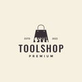 Shopping bag with tools kit logo design Royalty Free Stock Photo