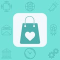 Shopping bag vector icon sign symbol Royalty Free Stock Photo