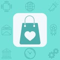 Shopping bag vector icon sign symbol Royalty Free Stock Photo