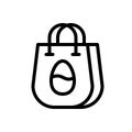 Shopping bag vector illustration, Easter line style icon Royalty Free Stock Photo