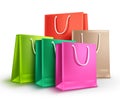 Shopping bags assorted colors vector illustration. Colorful empty paper bags concept Royalty Free Stock Photo