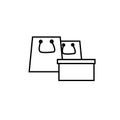 shopping bags and box icon