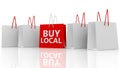 Shopping bags with buy local concept