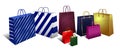 Shopping Bags, Carrier Bags Icons Symbols Royalty Free Stock Photo