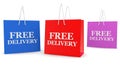 Shopping bags with free delivery concept Royalty Free Stock Photo