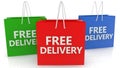 Shopping bags with free delivery concept Royalty Free Stock Photo