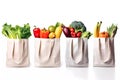 Shopping bags full of vegetables. Generative ai design concept