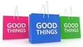 Shopping bags with good things concept