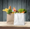 Shopping bags with groceries Royalty Free Stock Photo