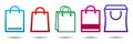 Shopping bags icons set color Royalty Free Stock Photo