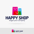 Shopping bags logo set colorful modern style for store, shop emblem Royalty Free Stock Photo