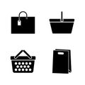 Shopping Bags, Package. Simple Related Vector Icons Royalty Free Stock Photo