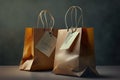 Shopping bags with a sale tag. with copy space Royalty Free Stock Photo