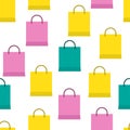 Shopping bags seamless background