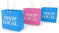 Shopping bags with shop local concept