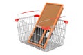 Shopping basket with auto air filter, 3D rendering