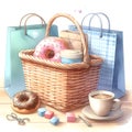 Shopping basket and bags