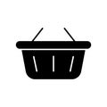 Shopping basket black glyph icon