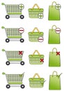 Shopping basket, cart and bag icons Royalty Free Stock Photo