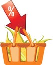 Shopping basket with corncobs Royalty Free Stock Photo