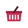 Shopping basket flat icon. Shopping cart symbol, modern minimal flat design style. Vector illustration Royalty Free Stock Photo