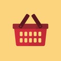Shopping basket flat icon. Shopping cart symbol, modern minimal flat design style. Vector illustration Royalty Free Stock Photo