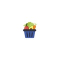 Shopping basket full of healthy organic fresh and natural food vegetables Royalty Free Stock Photo