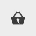 Shopping basket icon with arrow in a flat design in black color. Vector illustration eps10 Royalty Free Stock Photo