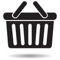 Shopping basket icon black and white Royalty Free Stock Photo