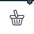 Shopping basket icon collection in outlined style Royalty Free Stock Photo