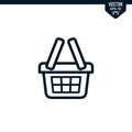 Shopping basket icon collection in outlined style Royalty Free Stock Photo