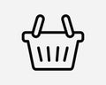 Shopping Basket Line Icon. Checkout Cart Online Linear Symbol. Sale Market Grocery Retail Shop Sign. Thin Vector Graphic Clipart Royalty Free Stock Photo