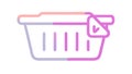 Shopping Basket Icon with Pointer and Gradient Lines, vector design Generative AI Royalty Free Stock Photo