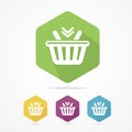 Shopping basket icon set flat. Vector. Royalty Free Stock Photo