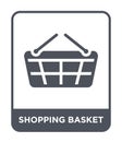 shopping basket icon in trendy design style. shopping basket icon isolated on white background. shopping basket vector icon simple Royalty Free Stock Photo