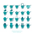 Shopping basket icons vector set for web and print, online shop symbols Royalty Free Stock Photo