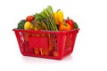 Shopping Basket oveflowing with fresh Vegetables Royalty Free Stock Photo