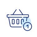 Shopping basket plus one. Add to shopping cart. Pixel perfect icon Royalty Free Stock Photo