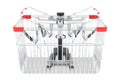 Shopping basket with robotic surgical system, 3D rendering