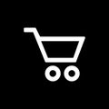 Shopping basket trolley icon for simple flat style ui design