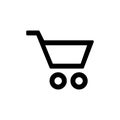 Shopping basket trolley icon for simple flat style ui design