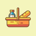 Shopping basket. Vector flat illustration