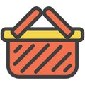 Shopping basket vector icon for grocery online shop Royalty Free Stock Photo