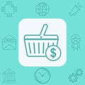 Shopping basket vector icon sign symbol Royalty Free Stock Photo