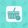 Shopping basket vector icon sign symbol Royalty Free Stock Photo